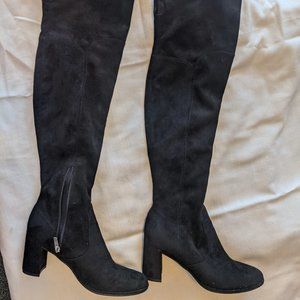 Marc Fisher Knee High Black Suede Boots - 6.5